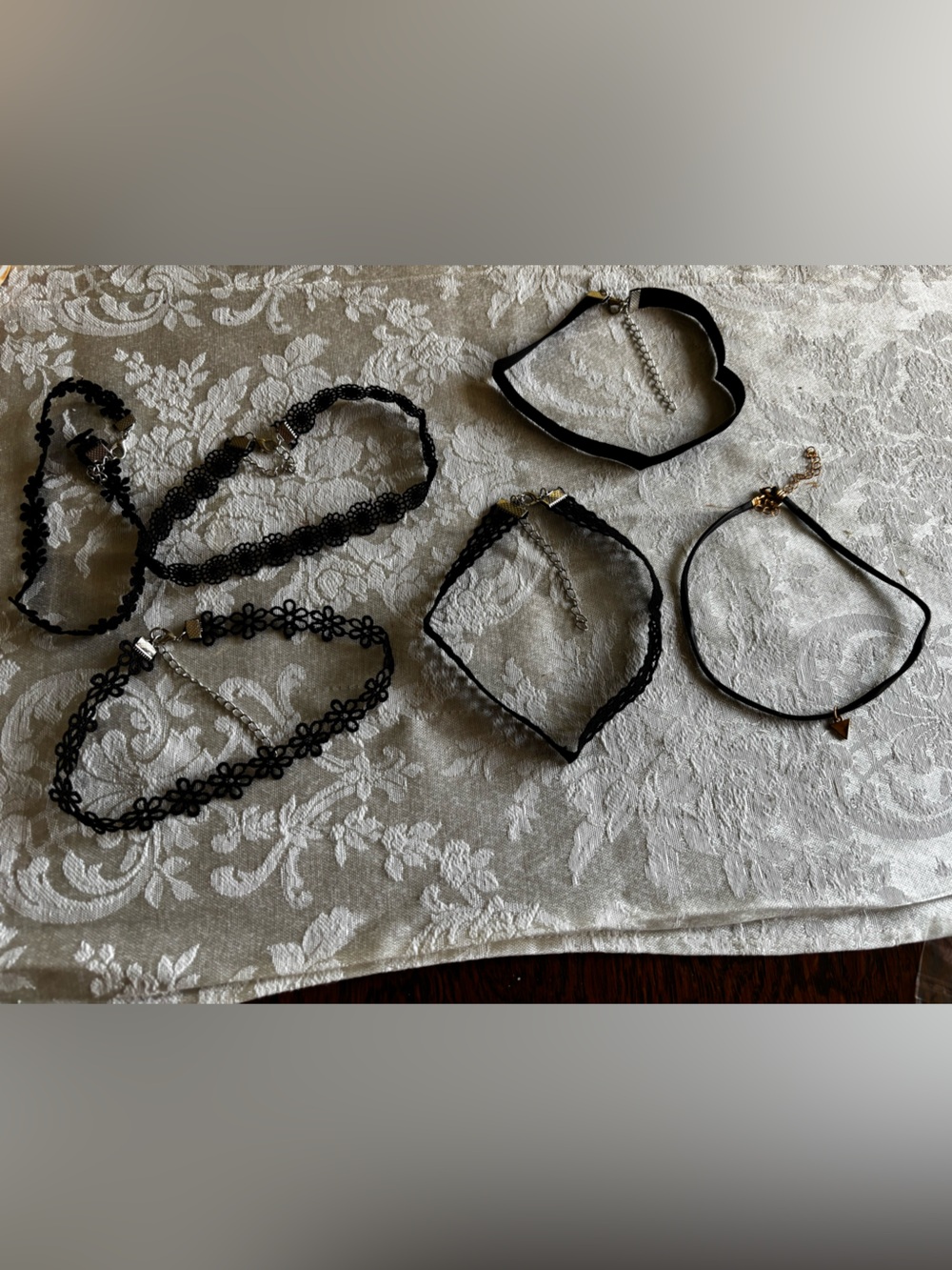 5 Black Choker Necklace Set – 15” tattoo.